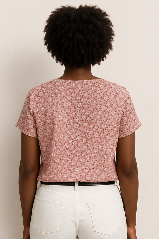 LUNE Chemise Pour Femme À Imprimé Floral Rose Romantique